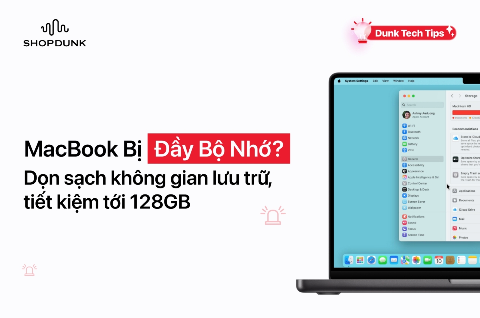Hình ảnh cho danh mục MacBook Bị Đầy Bộ Nhớ? Dọn sạch không gian lưu trữ, tiết kiệm tới 128GB